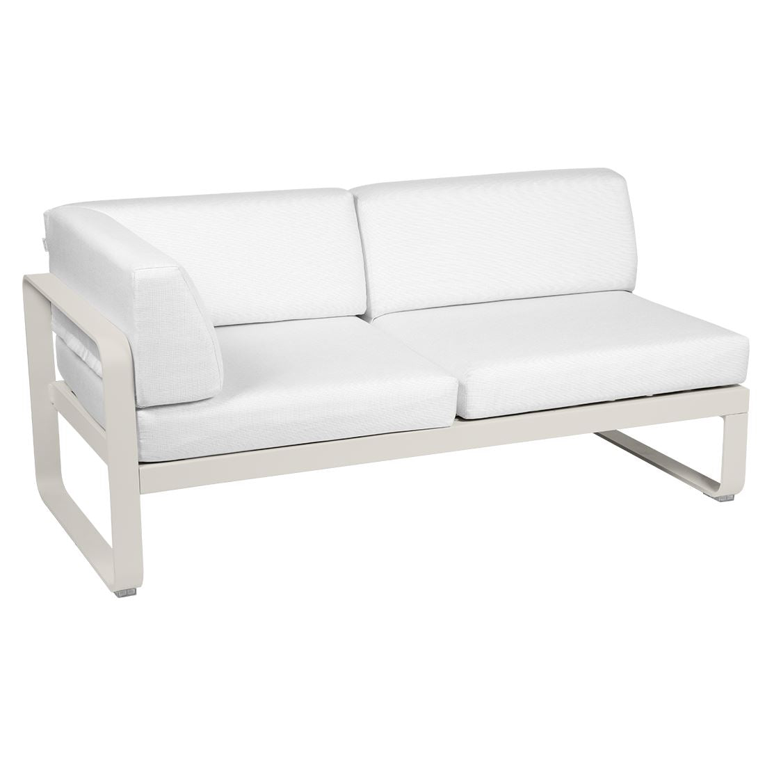 Fermob Bellevie Module d'angle - gauche 2 places Gris argile A5 Blanc grisé 81