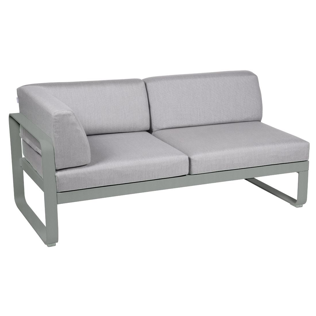 Fermob Bellevie Module d'angle - gauche 2 places Gris lapilli C7 Gris flanelle 79