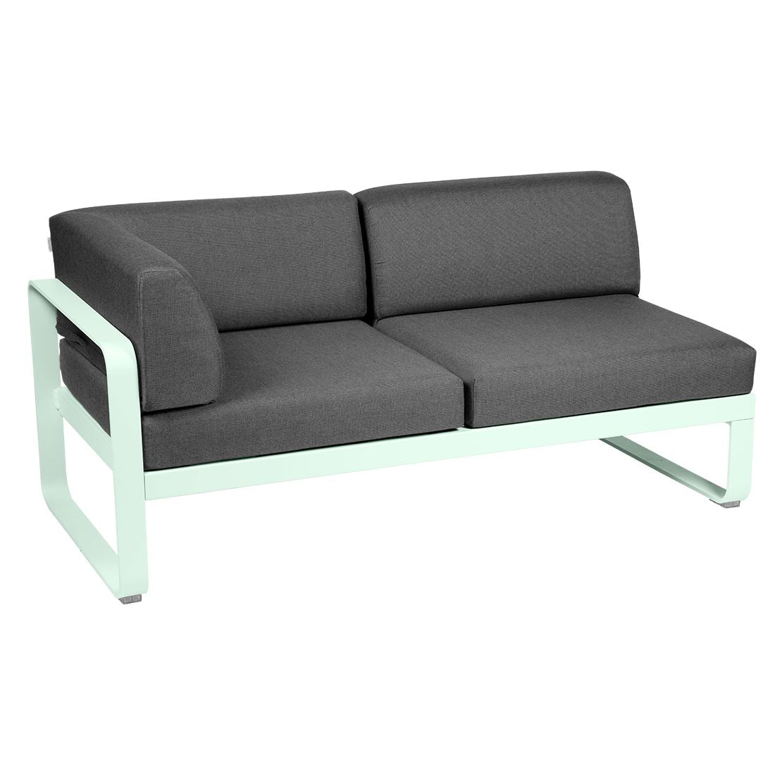 Fermob Bellevie Module d'angle - gauche 2 places Menthe glaciale A7 Gris graphite A3