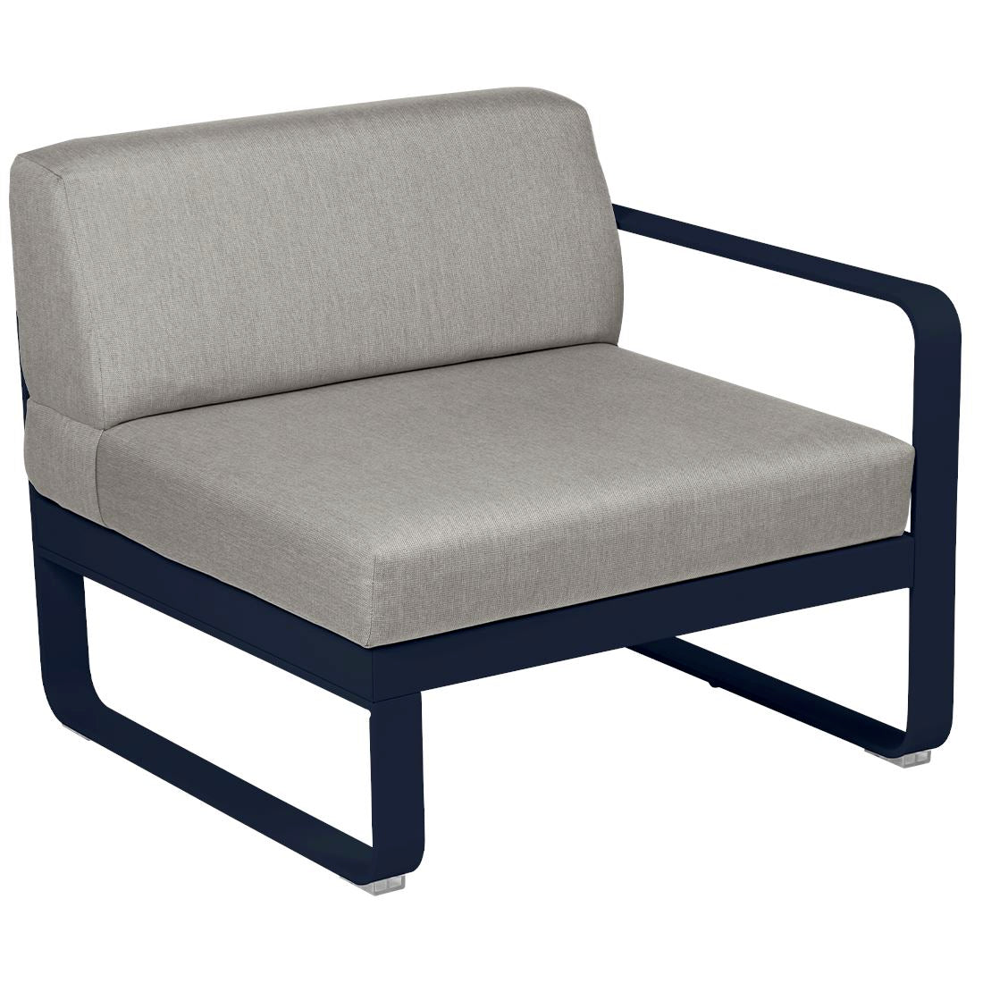 Fermob Bellevie Module Droit 1 place Bleu abysse 92 Taupe grisé B8