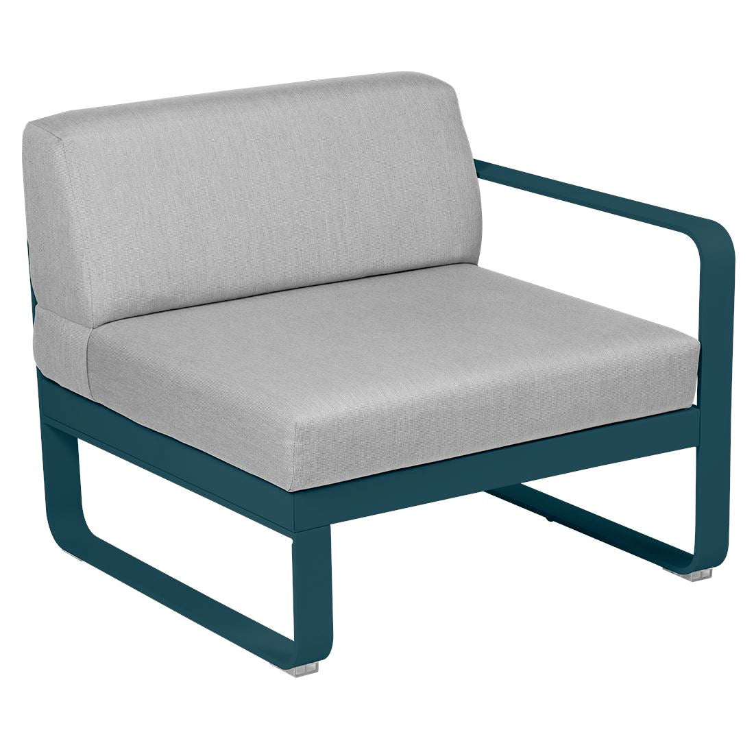 Fermob Bellevie Module Droit 1 place Bleu acapulco 21 Gris flanelle 79