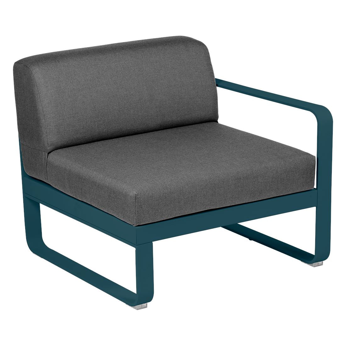 Fermob Bellevie Module Droit 1 place Bleu acapulco 21 Gris graphite A3
