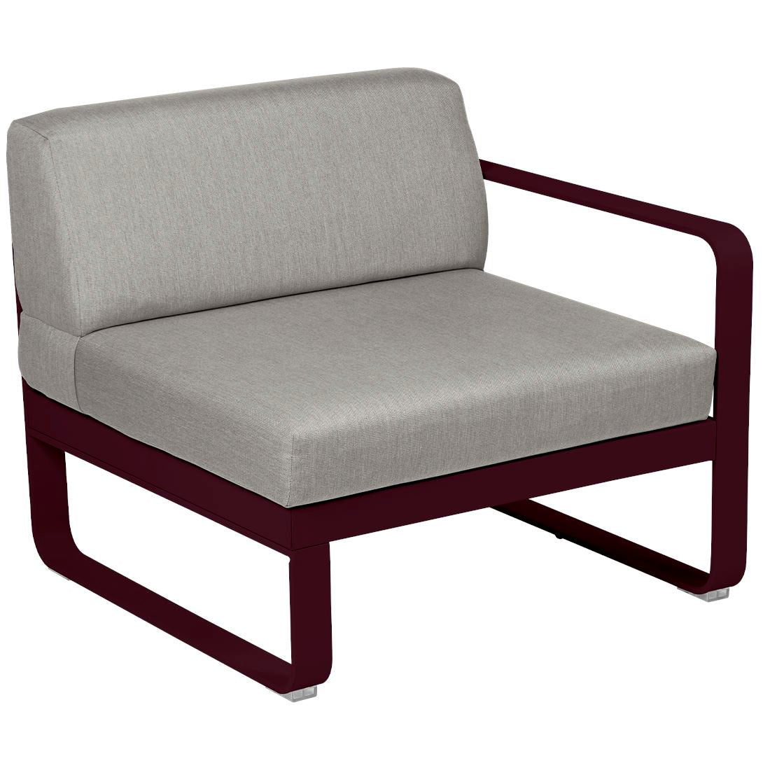 Fermob Bellevie Module Droit 1 place Cerise noire B9 Taupe grisé B8