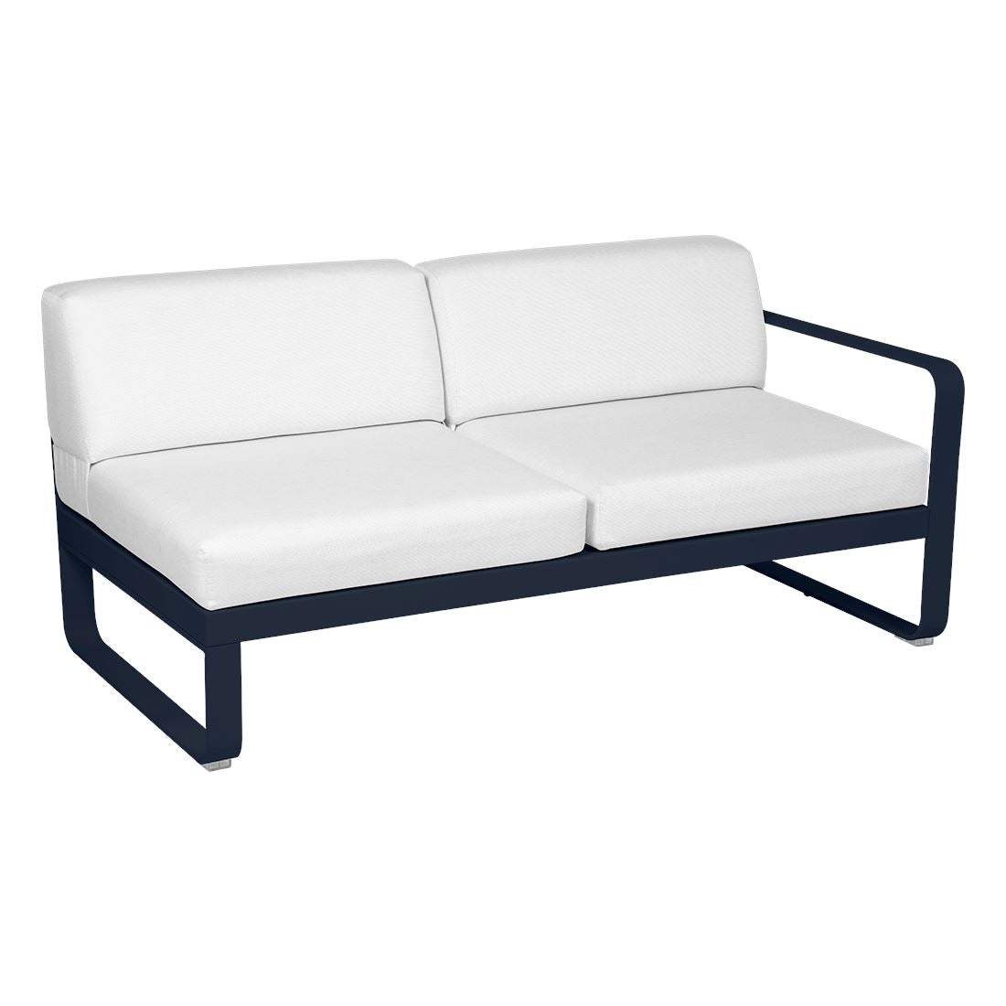 Fermob Bellevie Module droit 2 places Bleu abysse 92 Blanc grisé 81