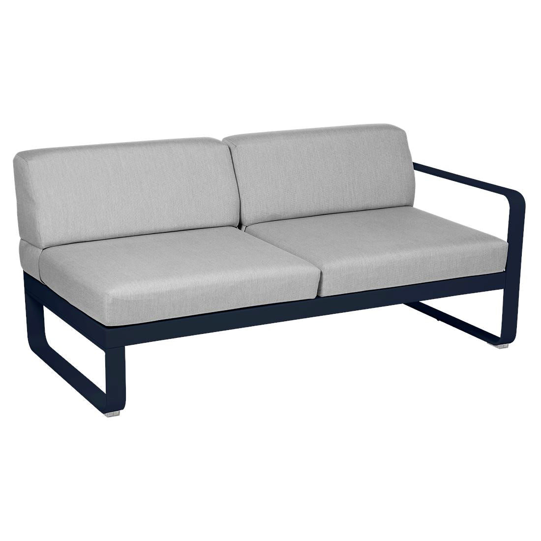 Fermob Bellevie Module droit 2 places Bleu abysse 92 Gris flanelle 79