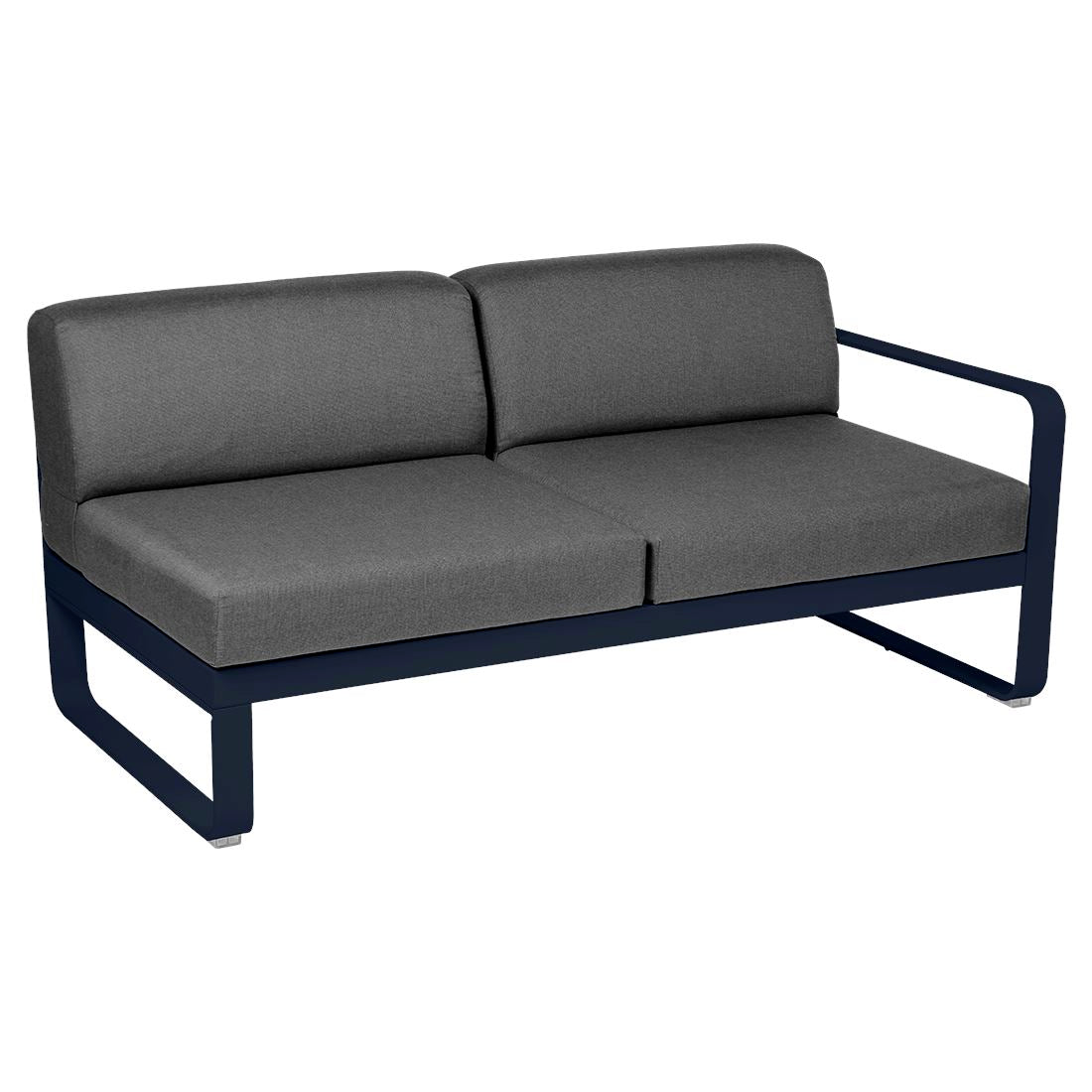 Fermob Bellevie Module droit 2 places Bleu abysse 92 Gris graphite A3