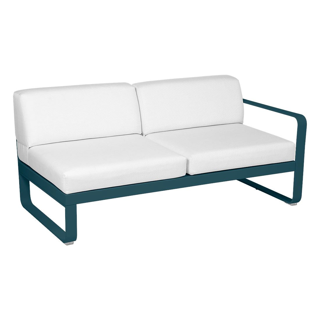 Fermob Bellevie Module droit 2 places Bleu acapulco 21 Blanc grisé 81