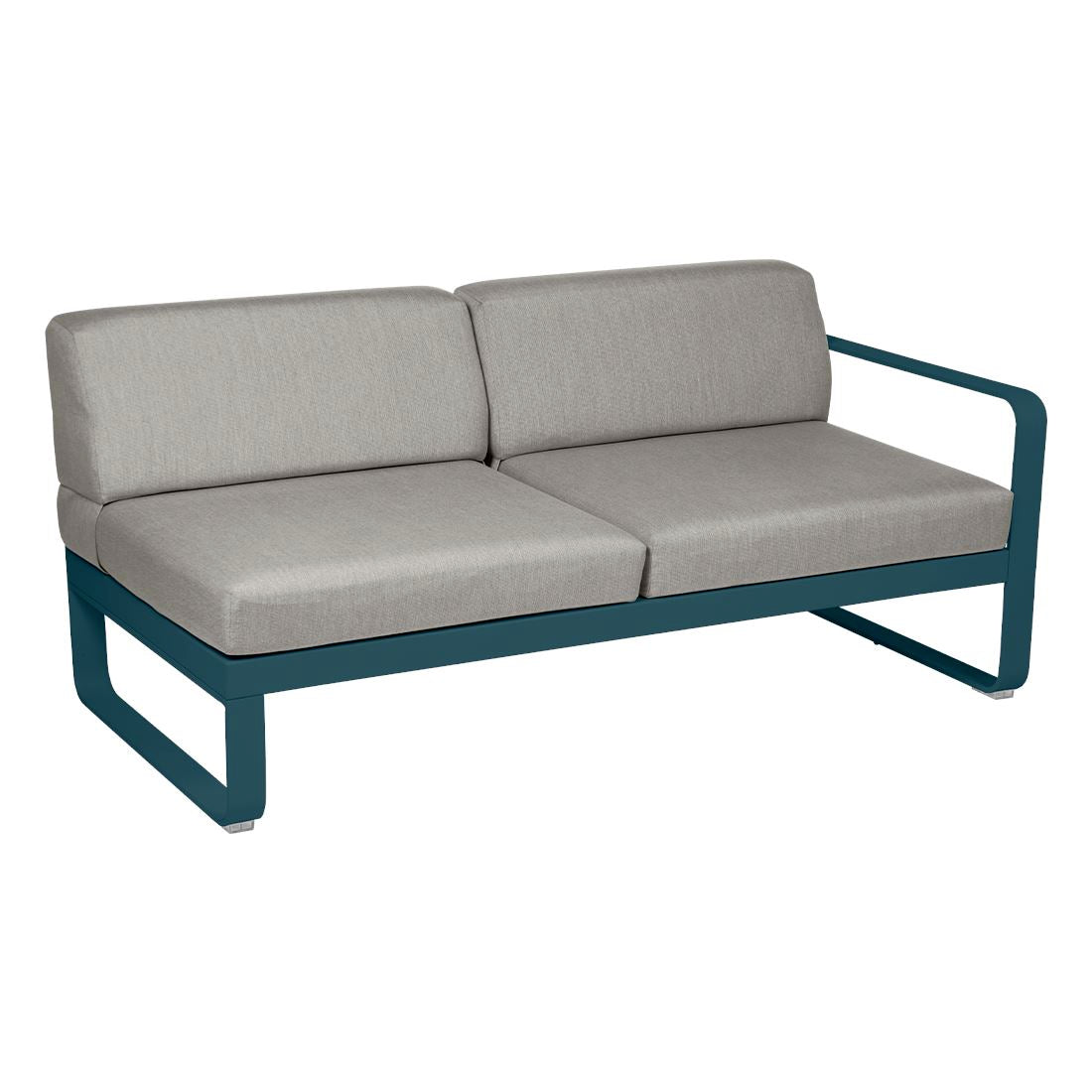 Fermob Bellevie Module droit 2 places Bleu acapulco 21 Taupe grisé B8