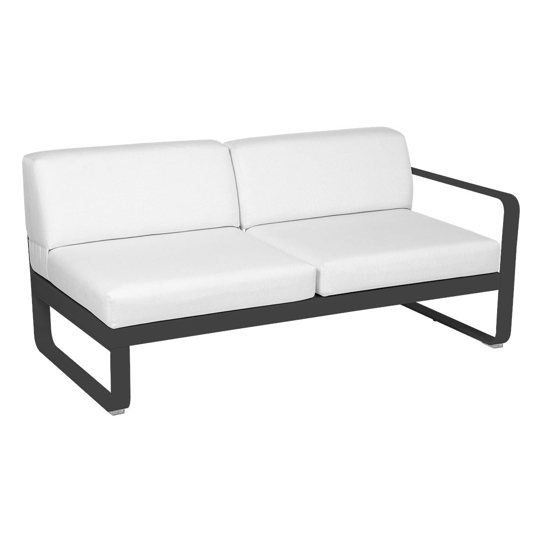 Fermob Bellevie Module droit 2 places Carbone 47 Blanc grisé 81