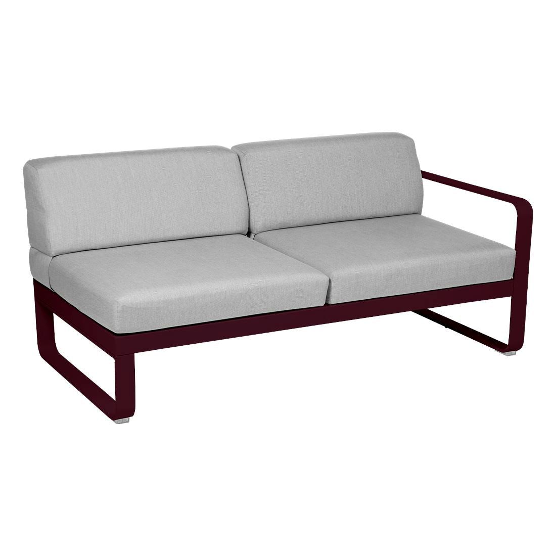 Fermob Bellevie Module droit 2 places Cerise noire B9 Gris flanelle 79