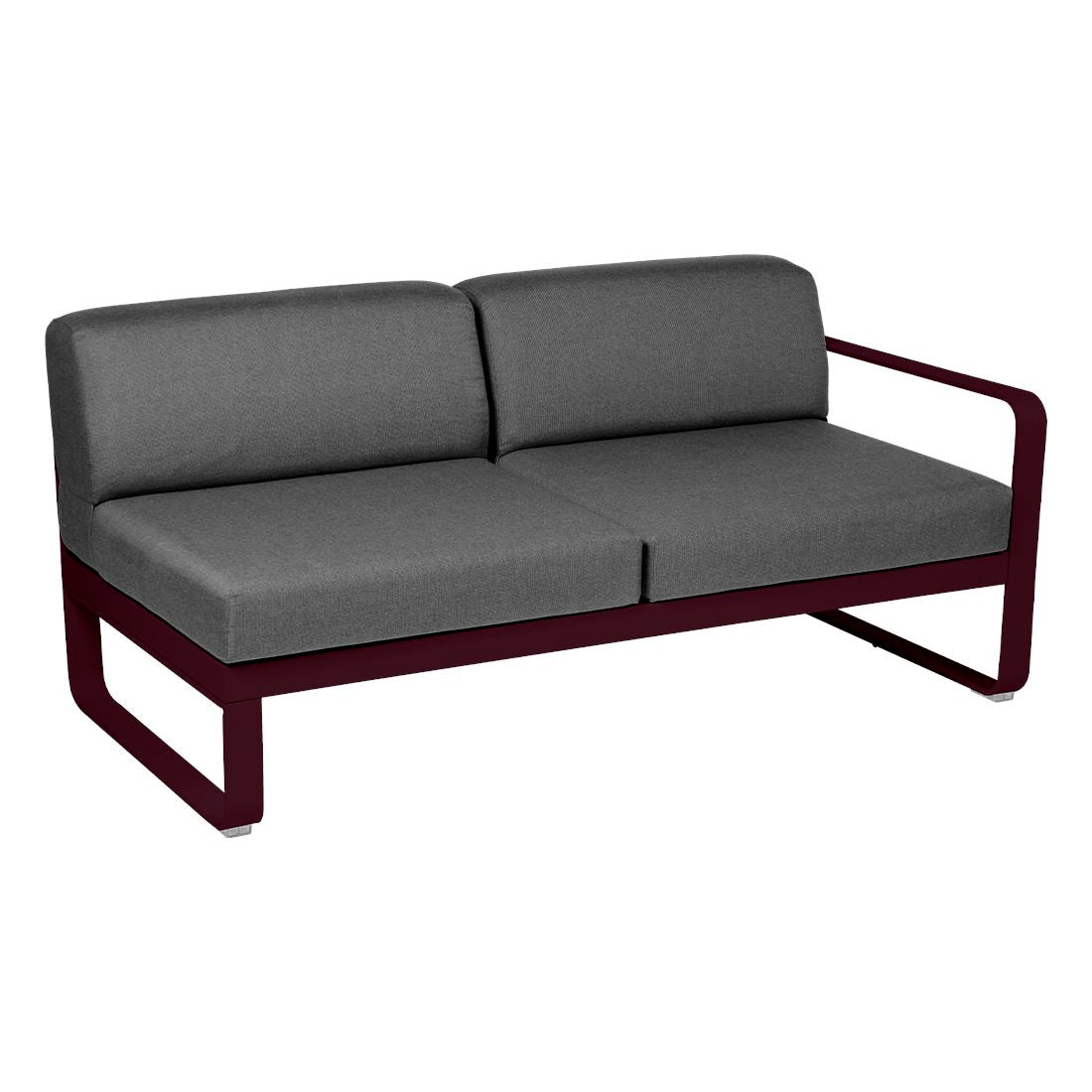 Fermob Bellevie Module droit 2 places Cerise noire B9 Gris graphite A3