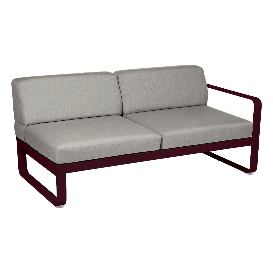 Fermob Bellevie Module droit 2 places Cerise noire B9 Taupe grisé B8