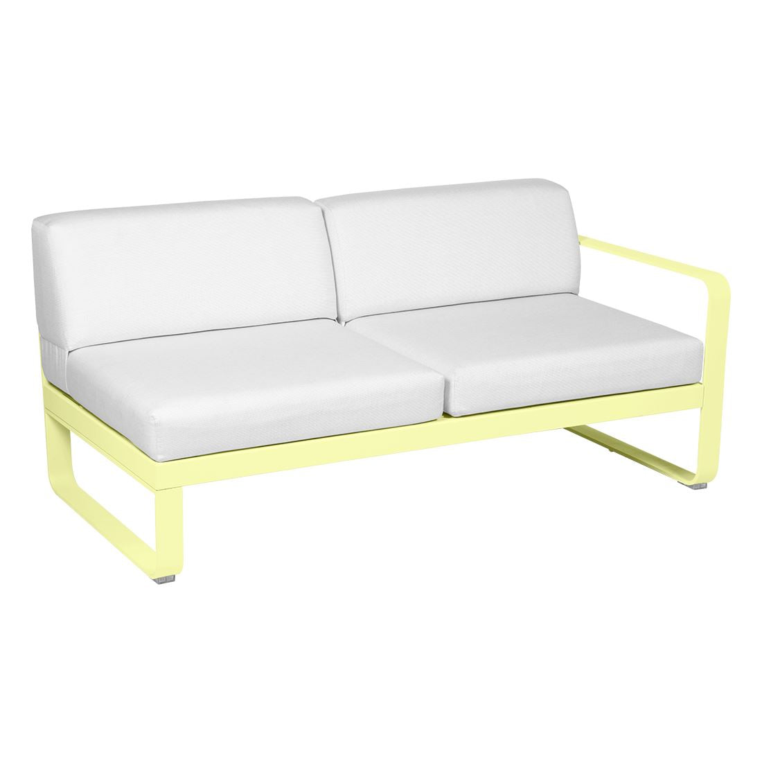 Fermob Bellevie Module droit 2 places Citron givré A6 Blanc grisé 81