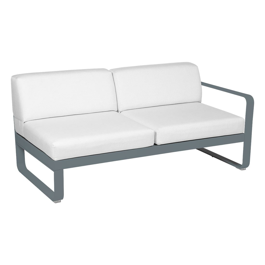 Fermob Bellevie Module droit 2 places Gris orage 26 Blanc grisé 81