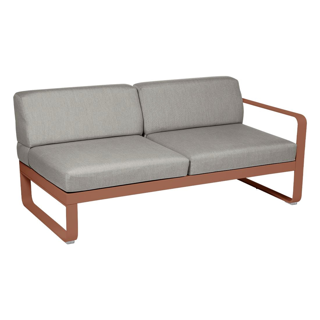 Fermob Bellevie Module droit 2 places Ocre rouge 20 Taupe grisé B8