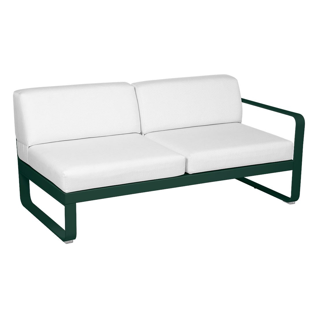 Fermob Bellevie Module droit 2 places Vert cèdre 02 Blanc grisé 81