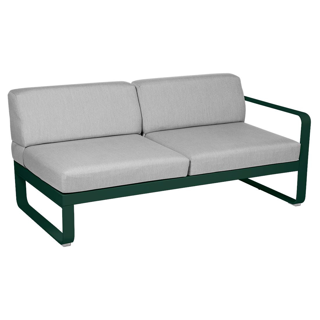 Fermob Bellevie Module droit 2 places Vert cèdre 02 Gris flanelle 79