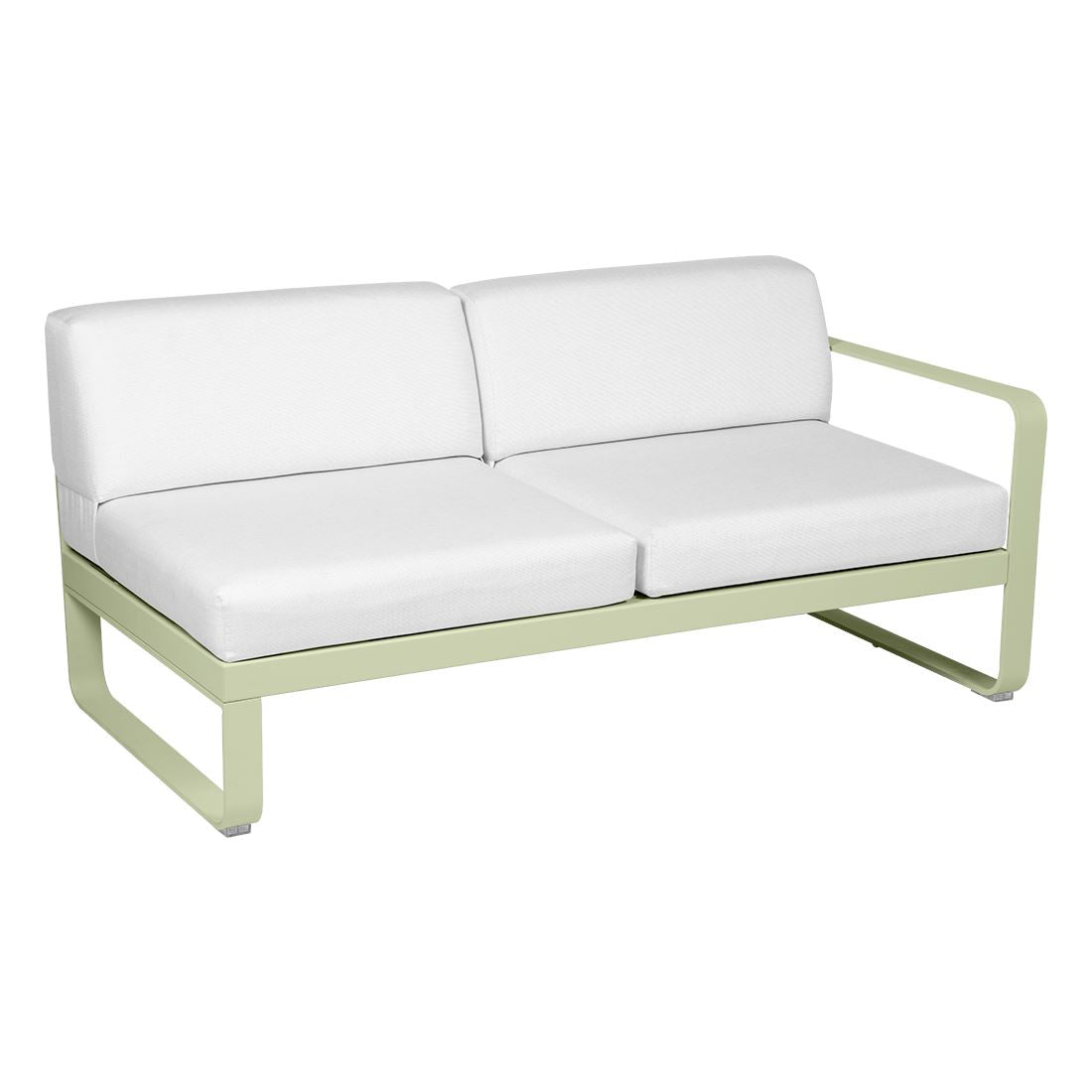 Fermob Bellevie Module droit 2 places Vert tilleul 65 Blanc grisé 81