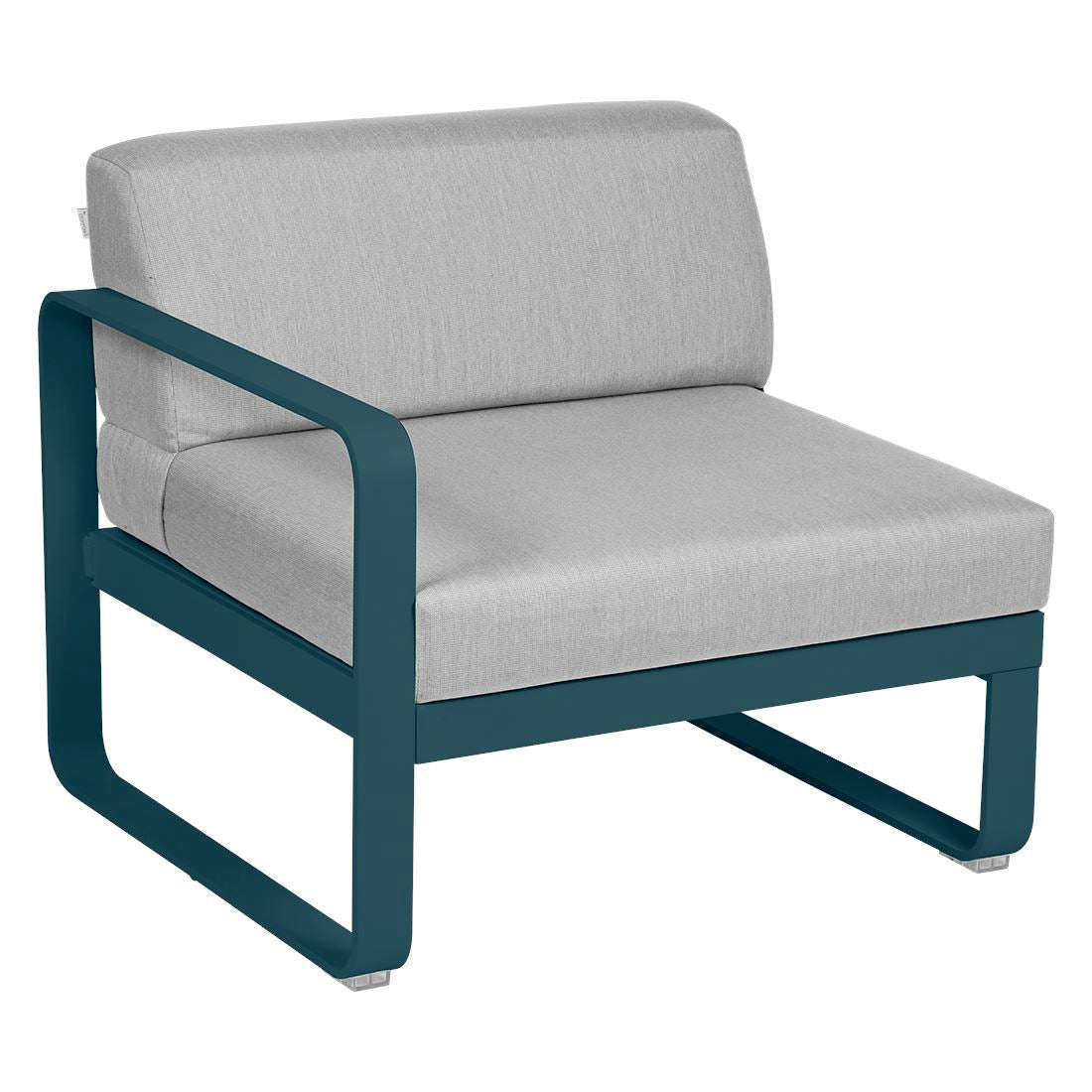 Fermob Bellevie Module gauche 1 place Bleu acapulco 21 Gris flanelle 79