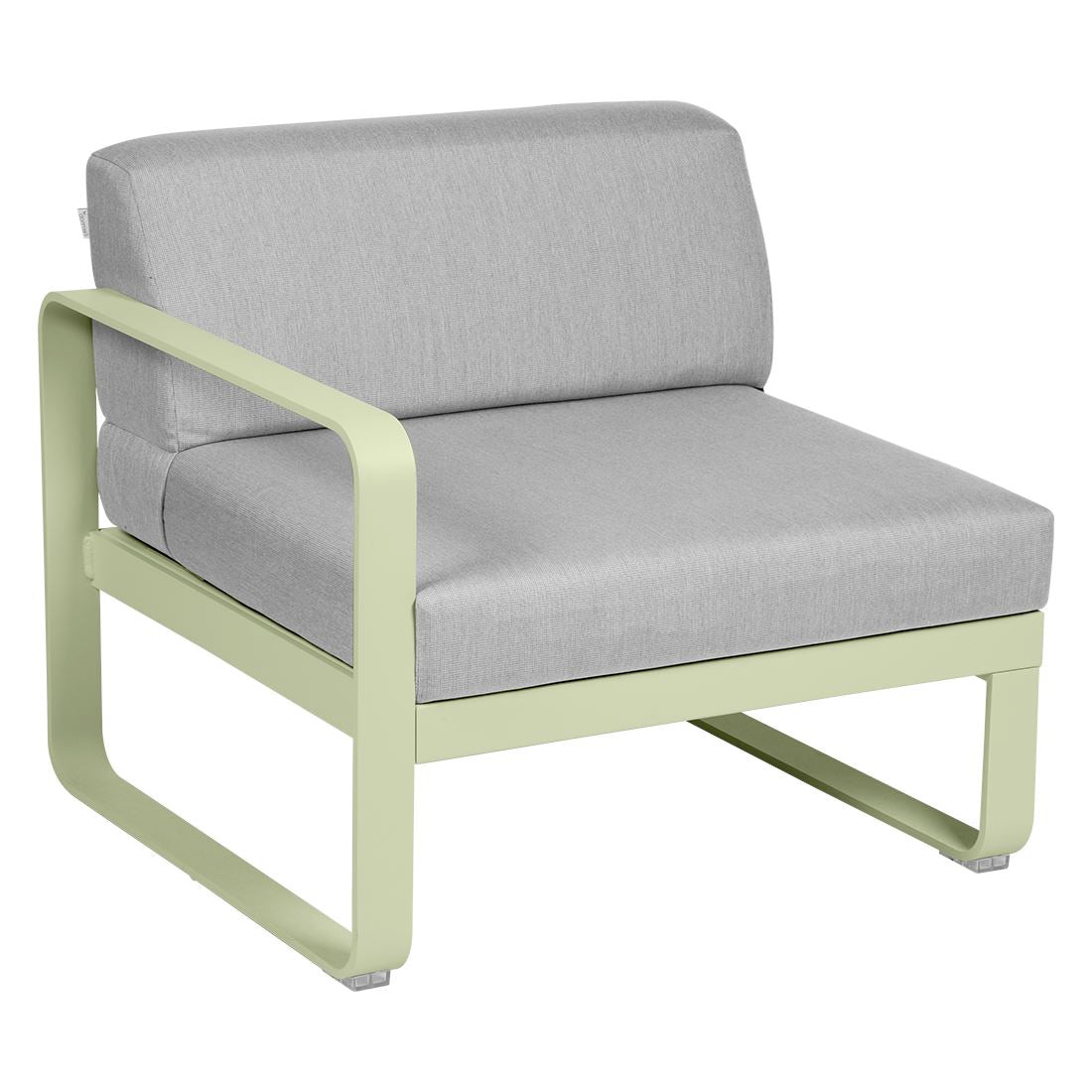 Fermob Bellevie Module gauche 1 place Vert tilleul 65 Gris flanelle 79
