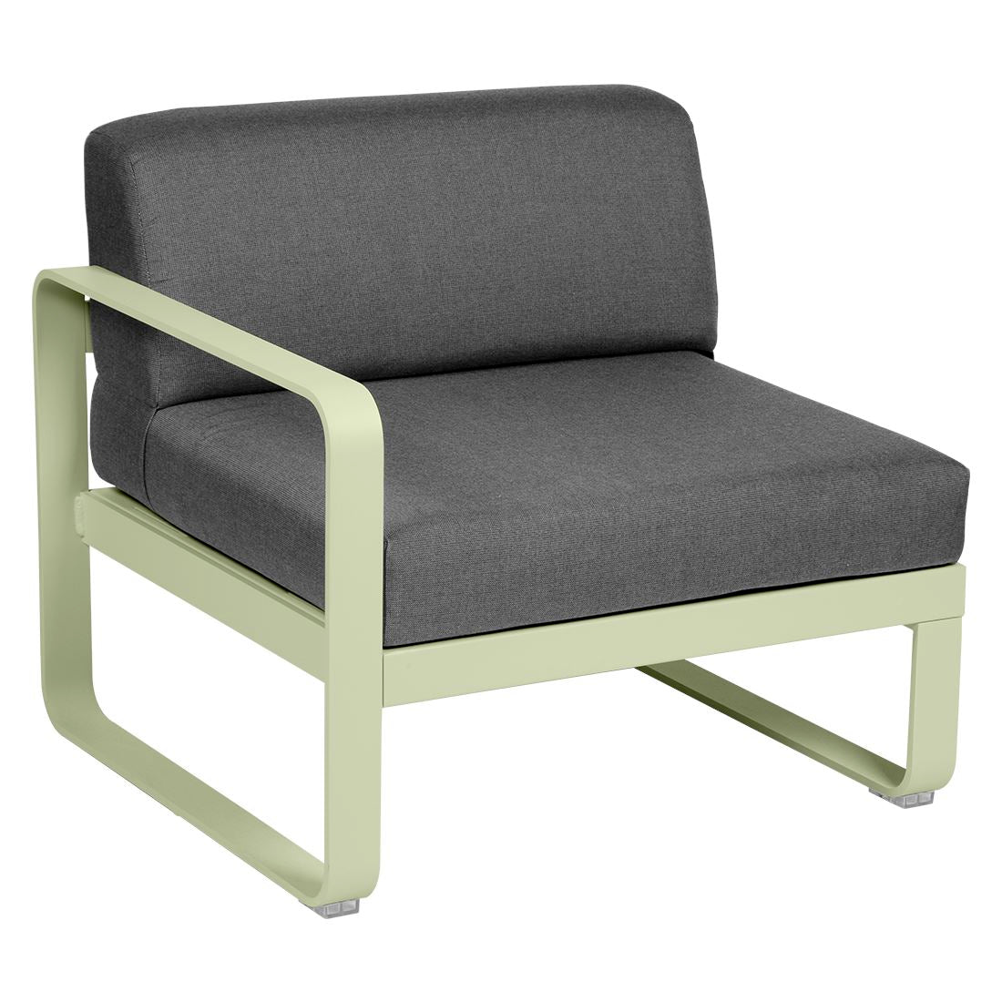 Fermob Bellevie Module gauche 1 place Vert tilleul 65 Gris graphite A3