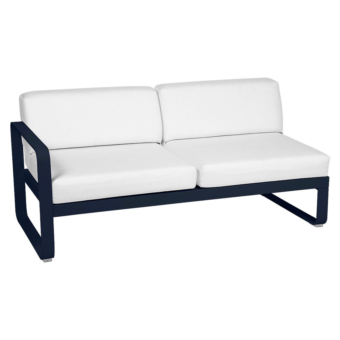 Fermob Bellevie Module gauche 2 places Bleu abysse 92 Blanc grisé 81