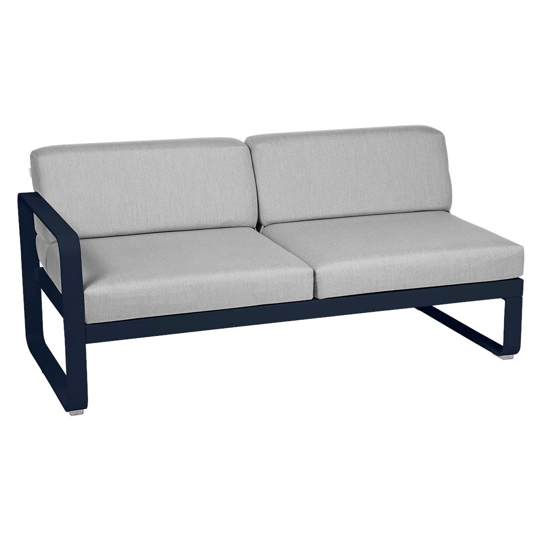 Fermob Bellevie Module gauche 2 places Bleu abysse 92 Gris flanelle 79