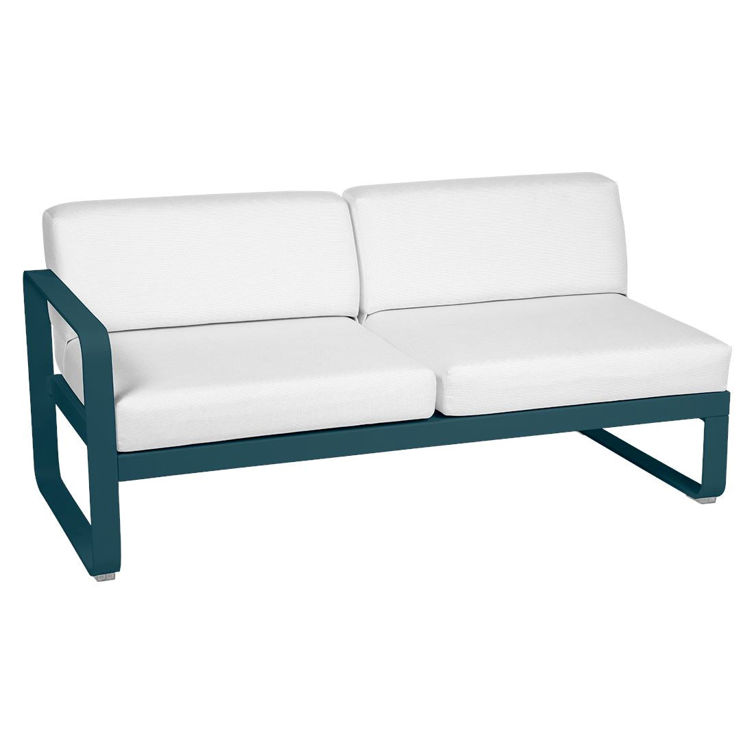 Fermob Bellevie Module gauche 2 places Bleu acapulco 21 Blanc grisé 81