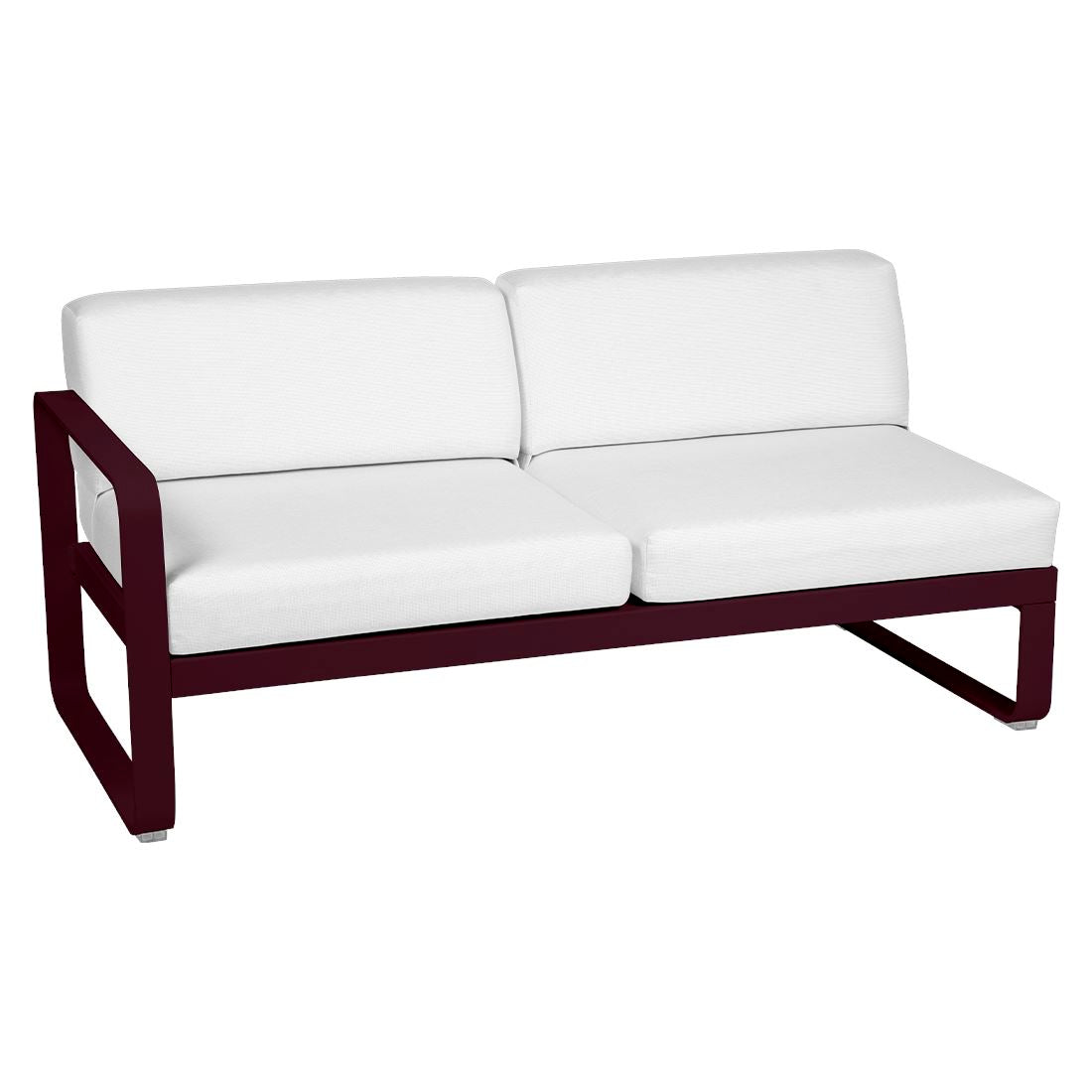 Fermob Bellevie Module gauche 2 places Cerise noire B9 Blanc grisé 81