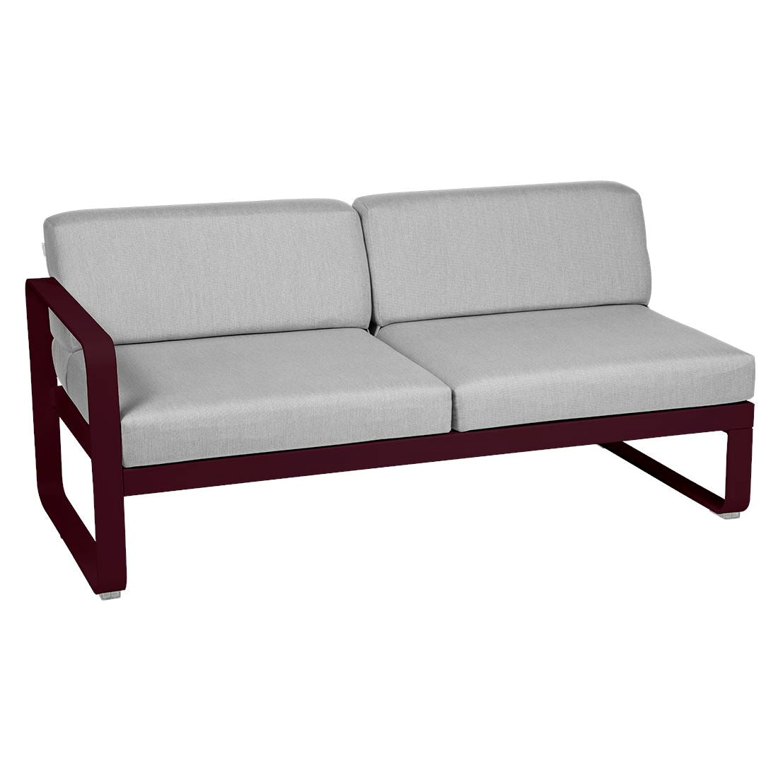Fermob Bellevie Module gauche 2 places Cerise noire B9 Gris flanelle 79