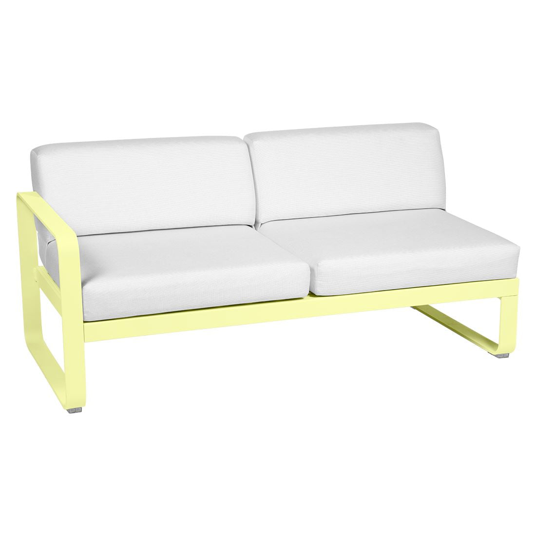 Fermob Bellevie Module gauche 2 places Citron givré A6 Blanc grisé 81