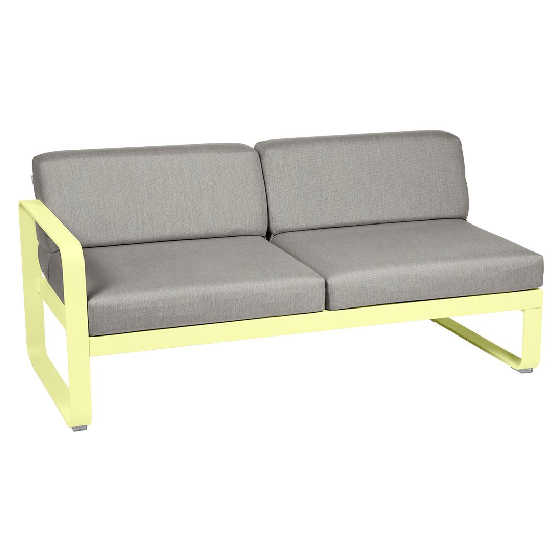 Fermob Bellevie Module gauche 2 places Citron givré A6 Taupe grisé B8