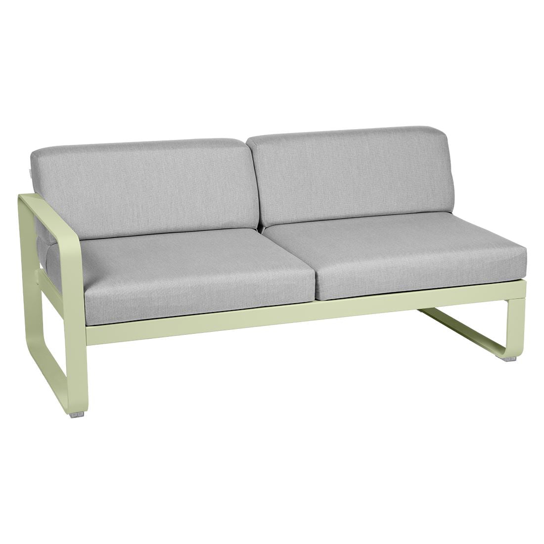 Fermob Bellevie Module gauche 2 places Vert tilleul 65 Gris flanelle 79