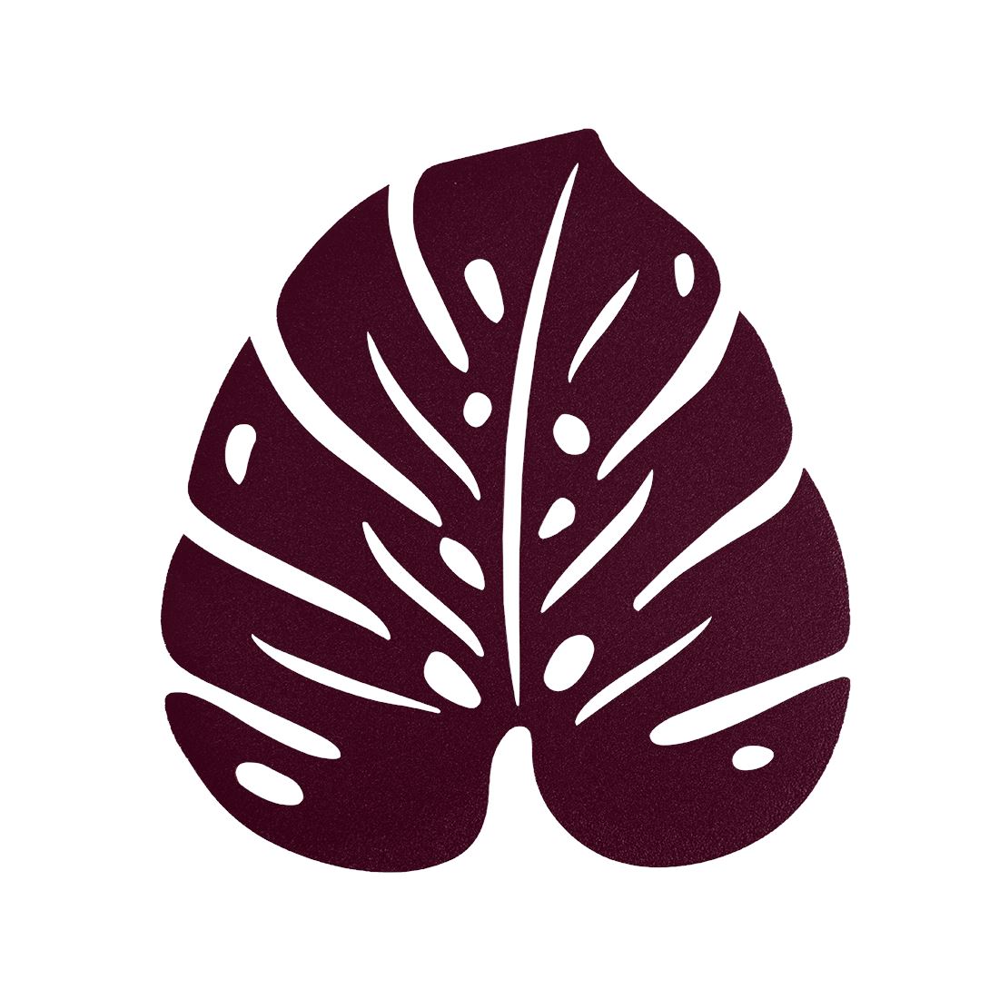 Fermob Bouquet Sauvage Dessous de plat monstera 24 x 22cm Cerise noire B9