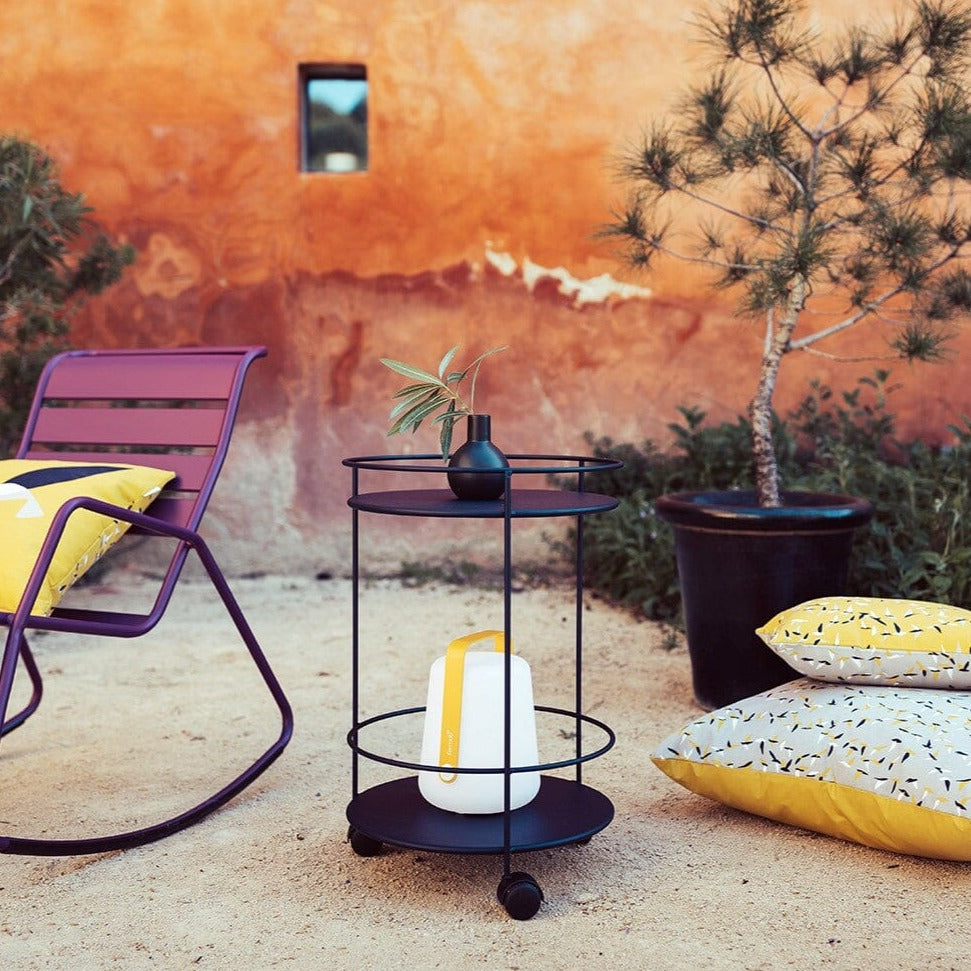 Fermob Guinguette Guéridon à roulettes double plateau plein