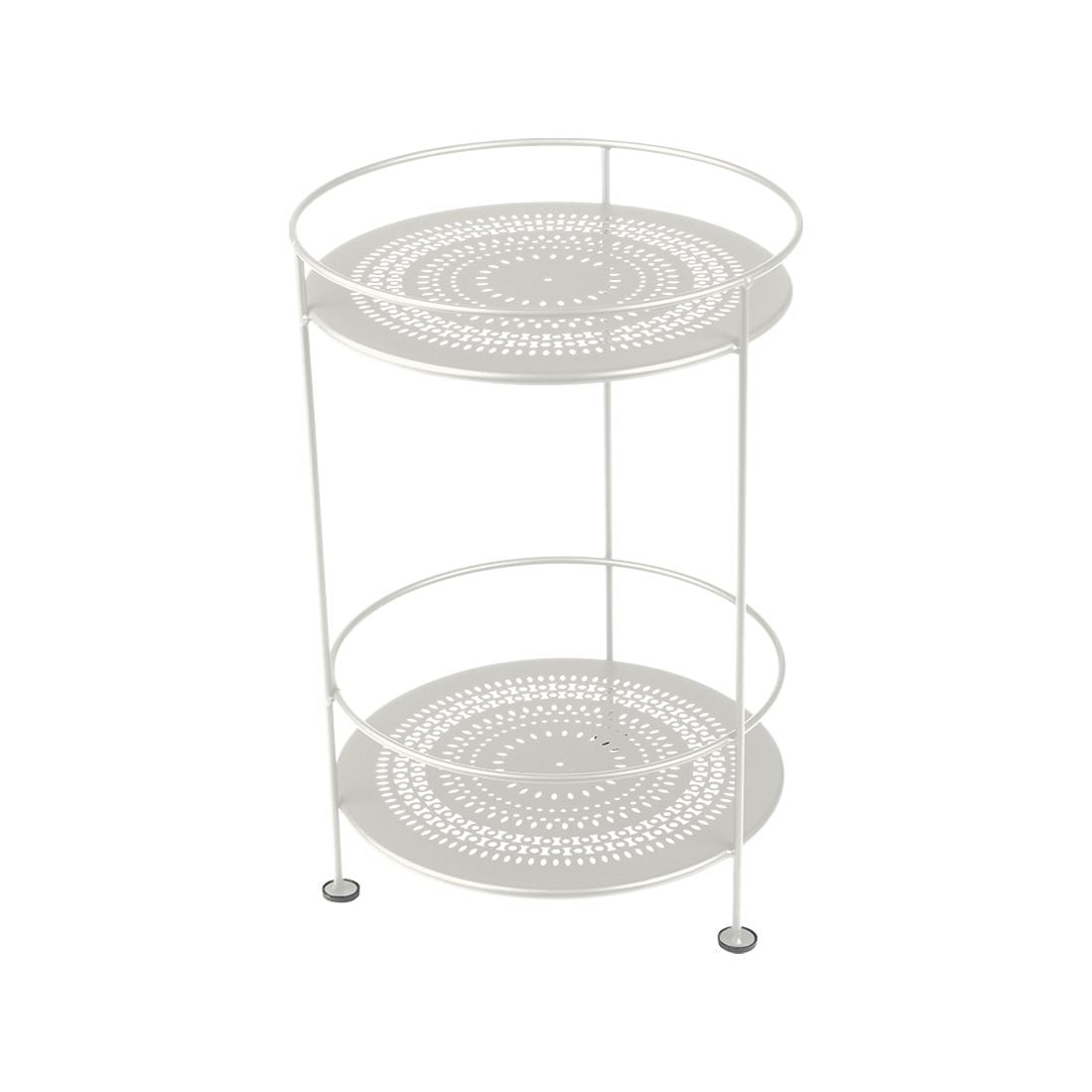 Fermob Guinguette Guéridon double plateau perforé Gris argile A5