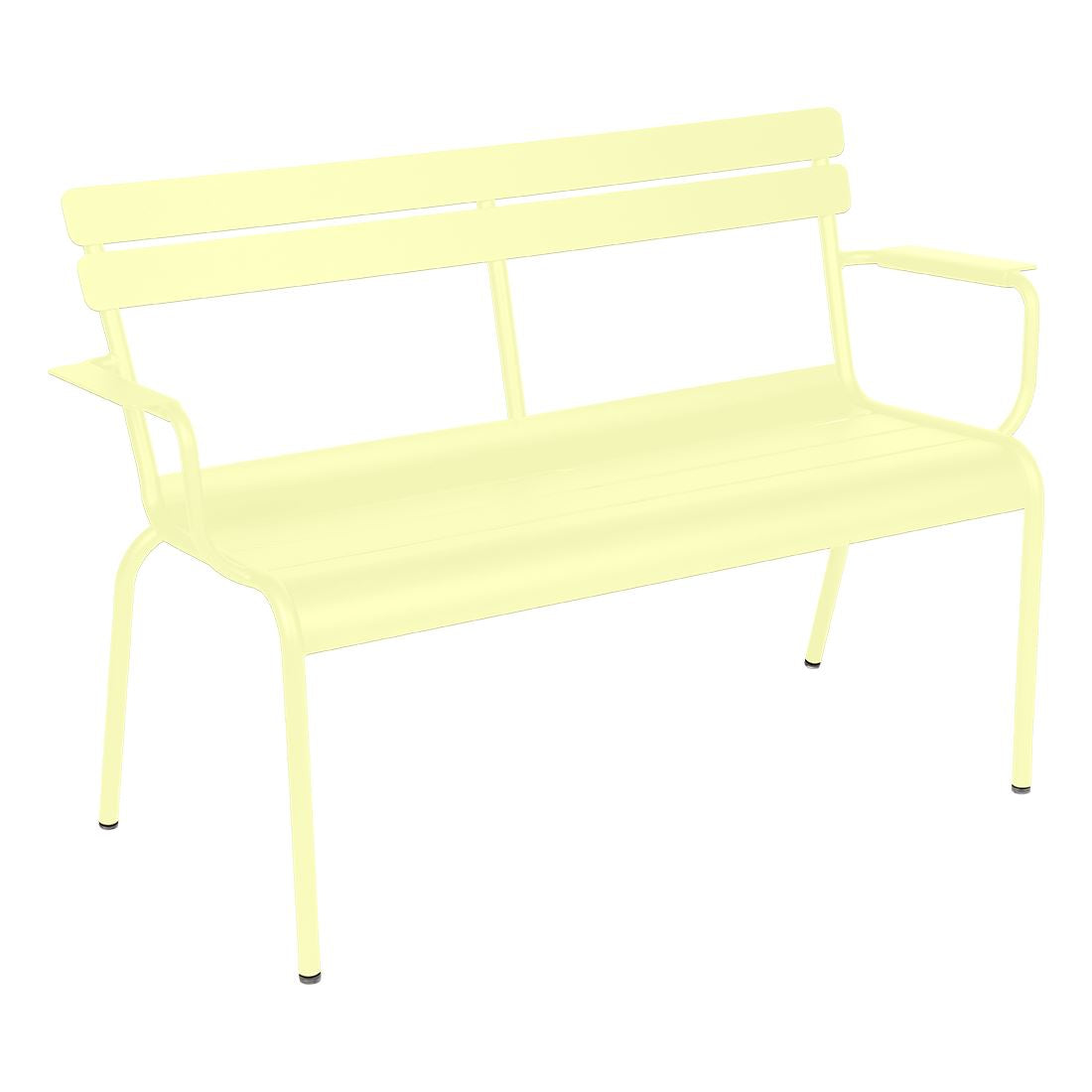 Fermob Luxembourg Banc de Jardin 2 places avec accoudoirs Citron givré A6