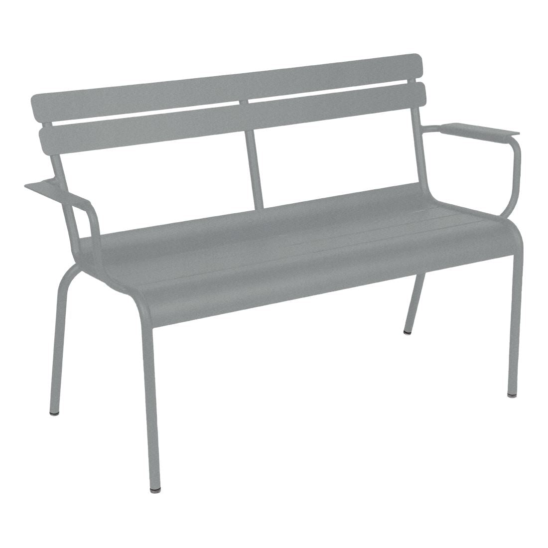 Fermob Luxembourg Banc de Jardin 2 places avec accoudoirs Gris lapilli C7