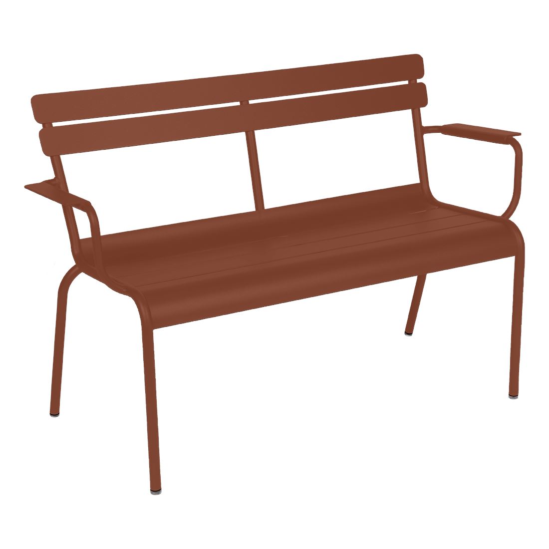 Fermob Luxembourg Banc de Jardin 2 places avec accoudoirs Ocre rouge 20