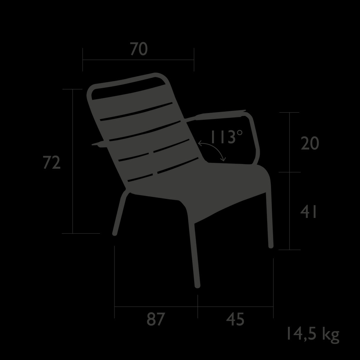 Fermob Luxembourg Fauteuil bas acier