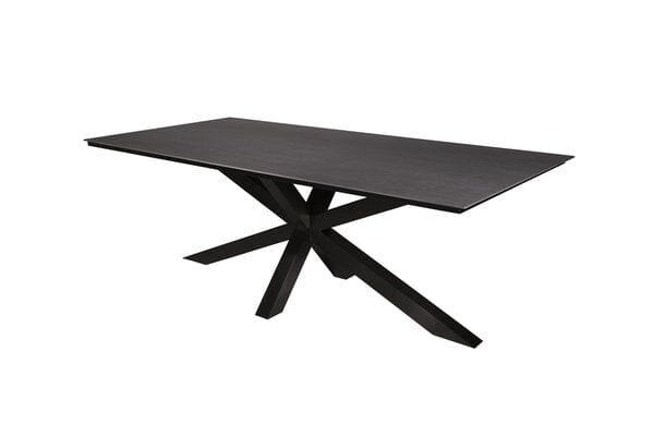Geneva Table 210x100cm Plateau céramique et pied XX Noir Anthracite 85W