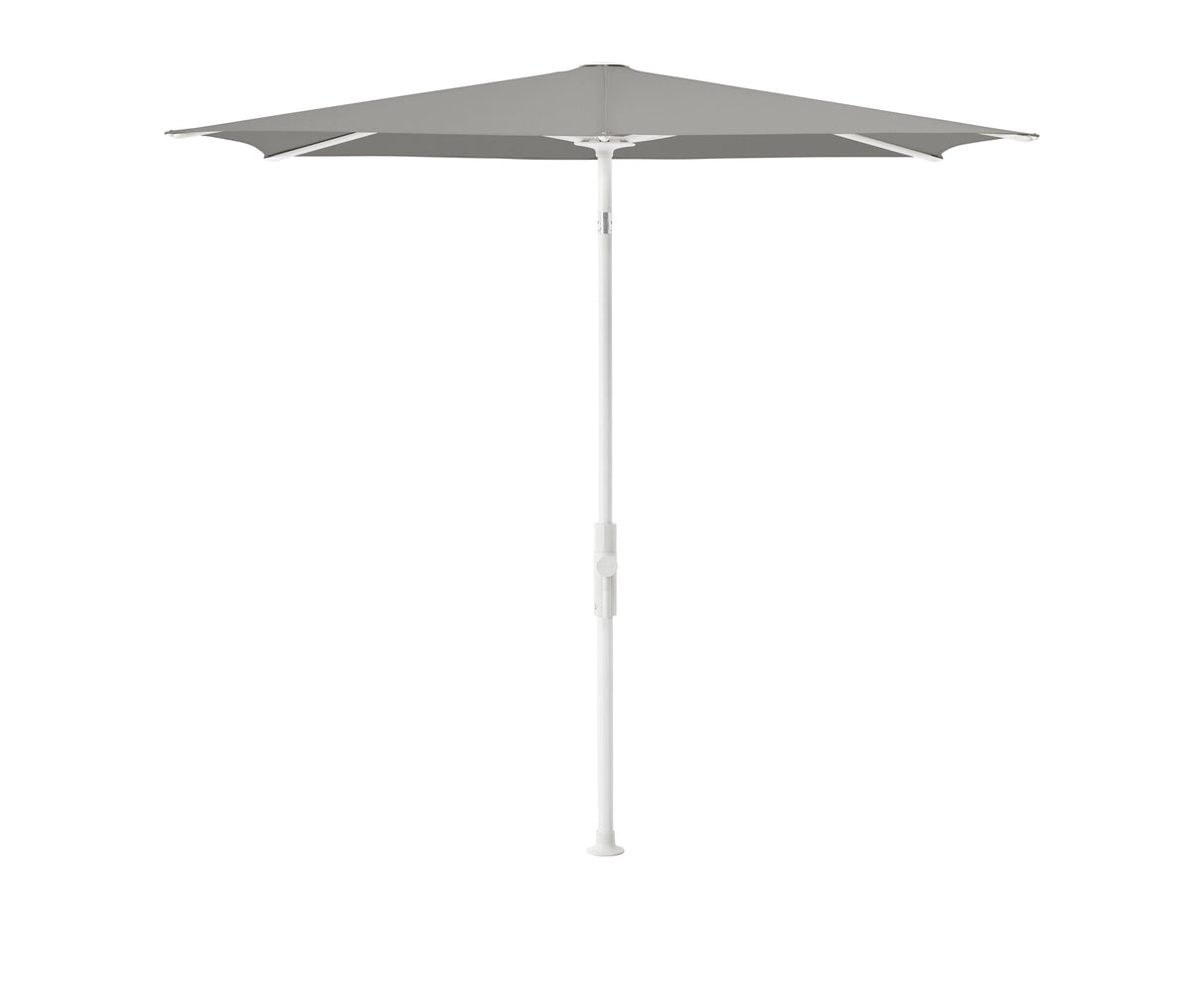 Glatz Parasol Twist Modèle 2023 210x250cm 420 Smoke Alu laqué blanc mate