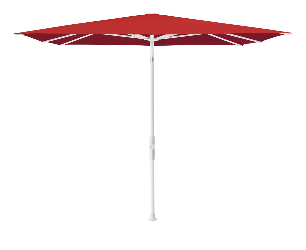 Glatz Parasol Twist Modèle 2023 240x240cm 403 Carmine Alu laqué blanc mate