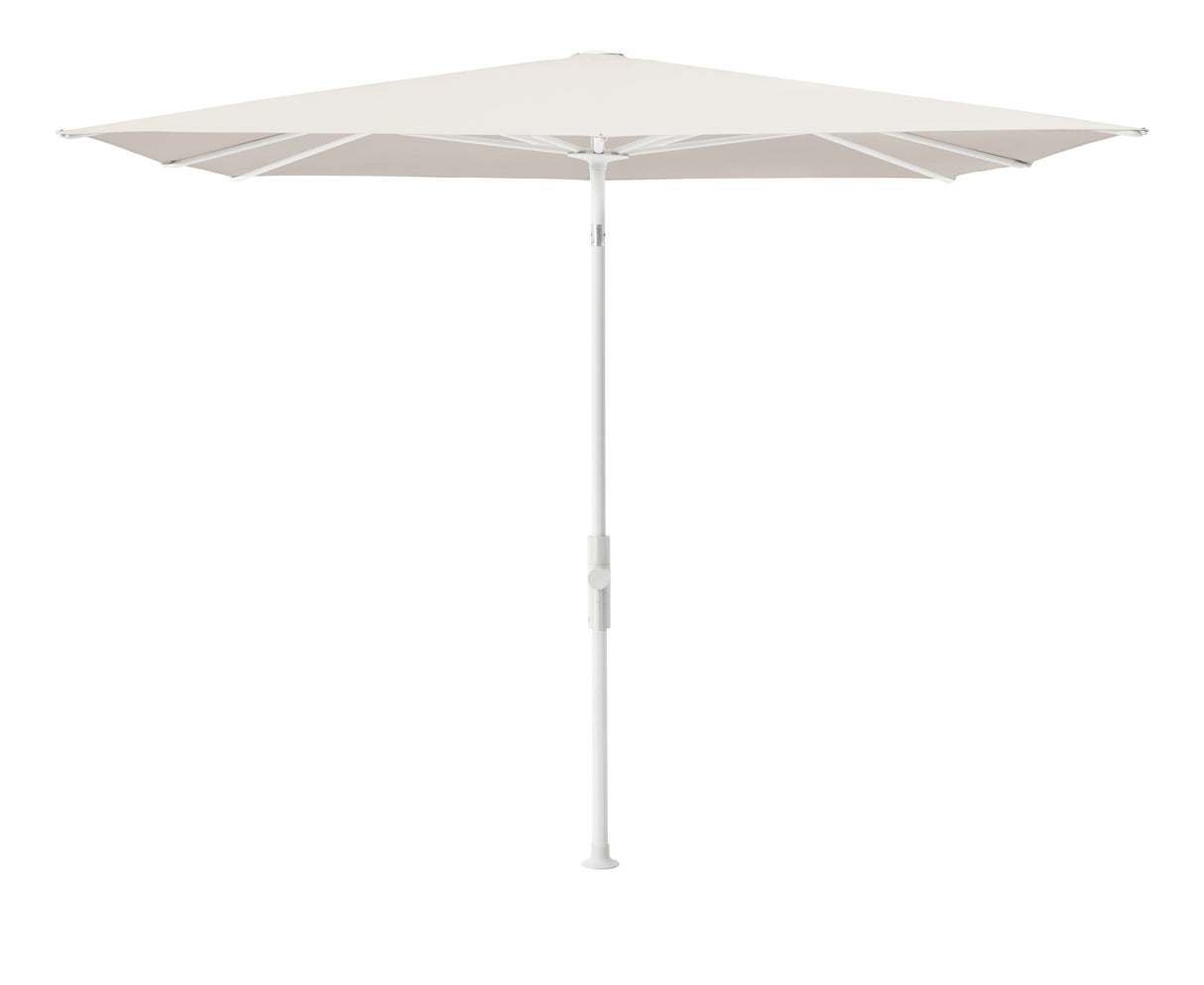 Glatz Parasol Twist Modèle 2023 240x240cm 453 Vanilla Alu laqué blanc mate