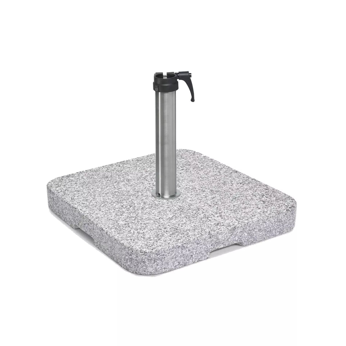 Glatz Socle en granit naturel Z, 40 kg, 45×45×8cm pierre naturelle, avec roulettes et poignée télescopique