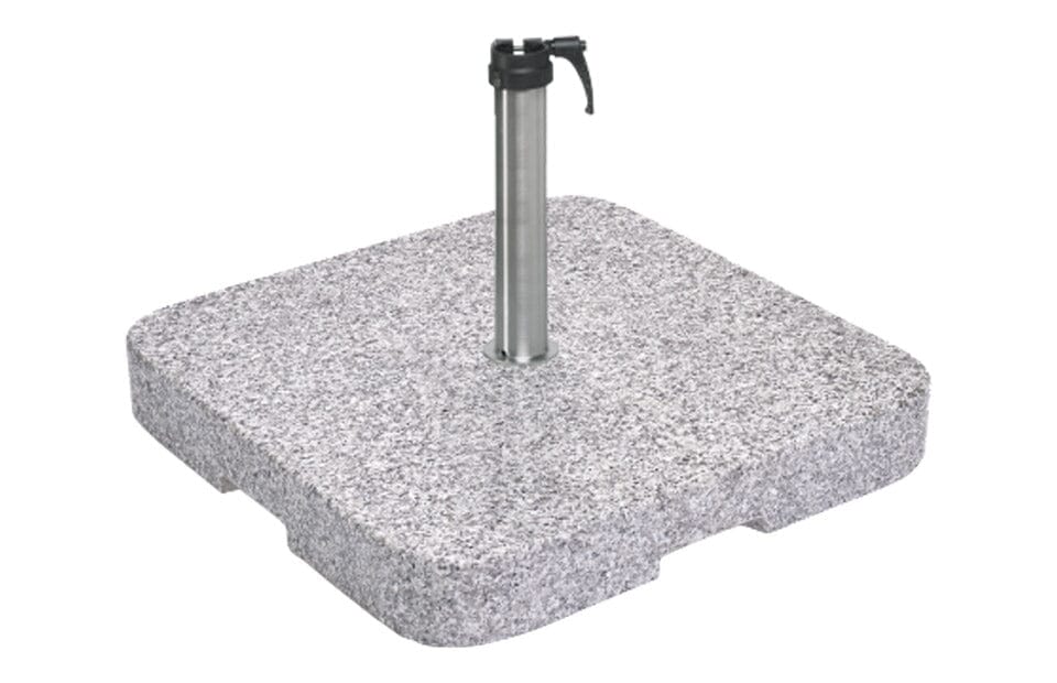 Glatz Socle en granit naturel Z, 40 kg, 45×45×8cm pierre naturelle, avec roulettes et poignée télescopique