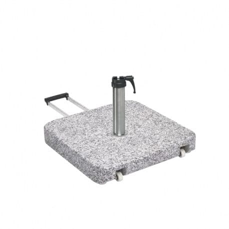 Glatz Socle en granit naturel Z, 55 kg, 55×55×9cm pierre naturelle, avec roulettes et poignée télescopique