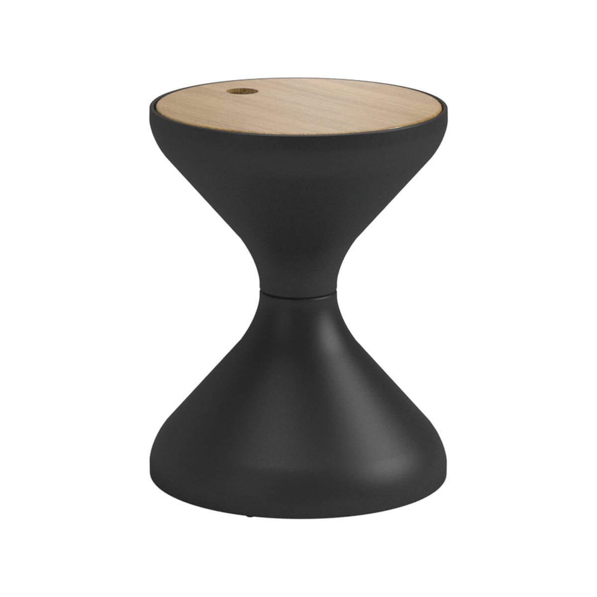 Gloster Bells Side Table - Table basse Ø40cm h:50,5cm Meteor Frame / Natural Teak Top