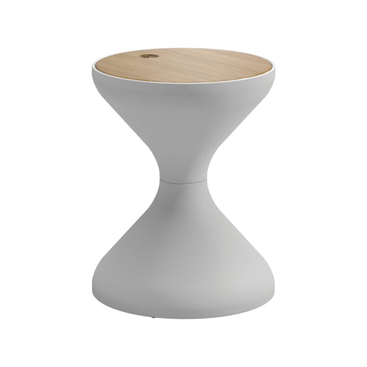 Gloster Bells Side Table - Table basse Ø40cm h:50,5cm White Frame / Natural Teak Top