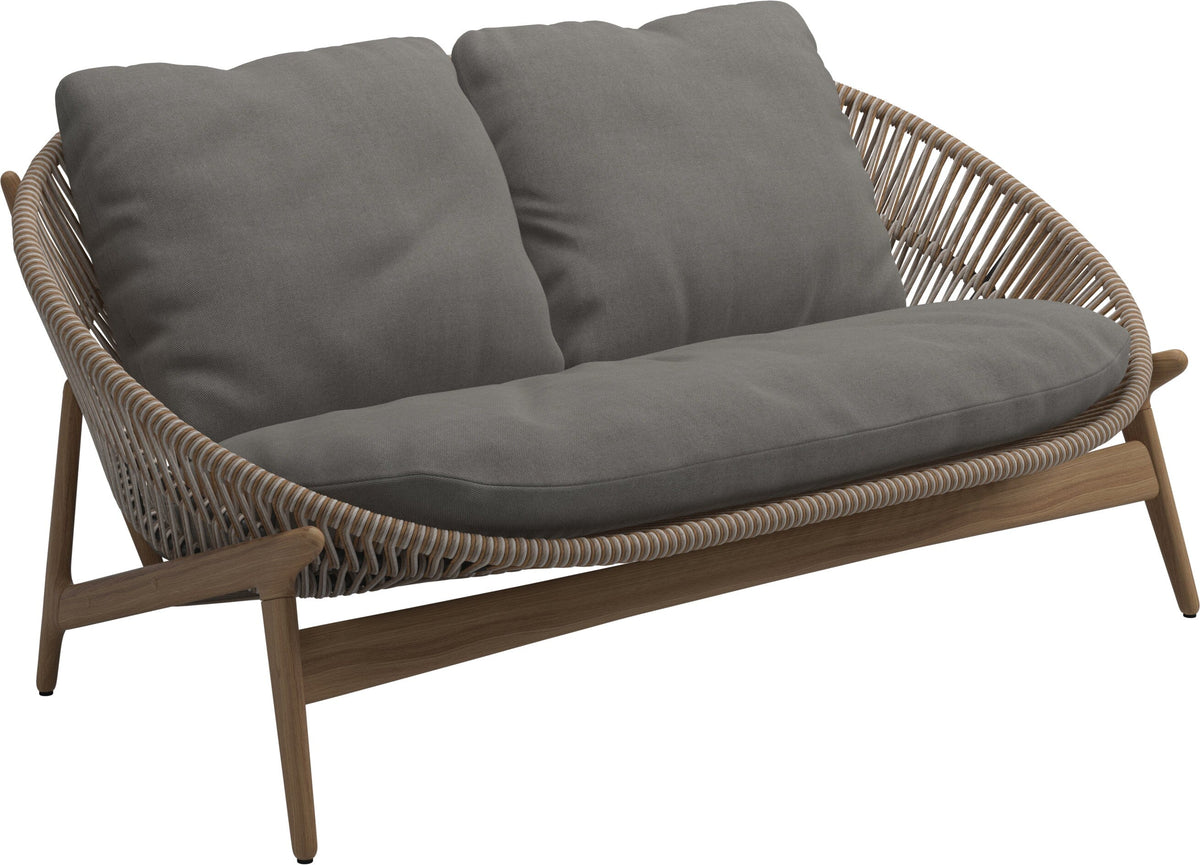 Gloster Bora Canapé 2 places Teck / Wicker Sorrel Grade B (OP) Fife Rainy Grey 0044